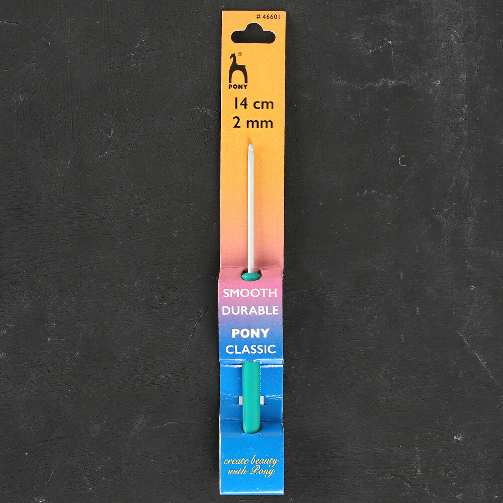 Pony 2 mm 14 cm Yeşil Alüminyum Plastik Saplı Yün Tığ - 46601